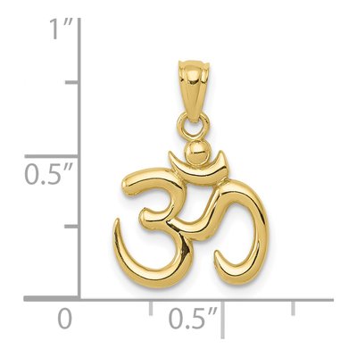 10K Yellow Gold Om Symbol Pendant – view 4