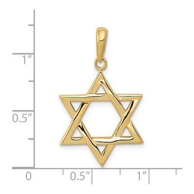 10K Yellow Gold Star of David Pendant – view 4