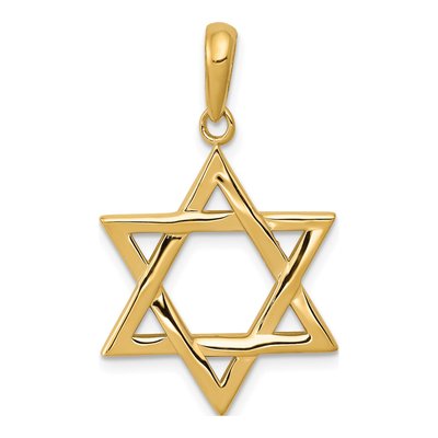 10K Yellow Gold Star of David Pendant