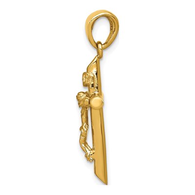 10K Yellow Gold Crucifix Pendant – view 3