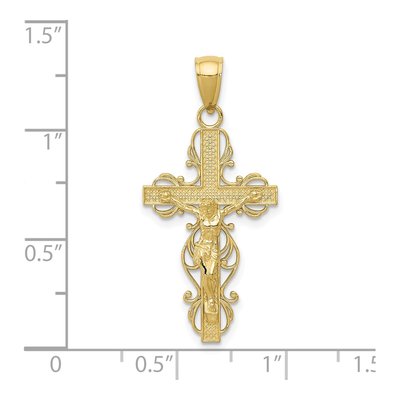 10K Yellow Gold Crucifix Pendant – view 4