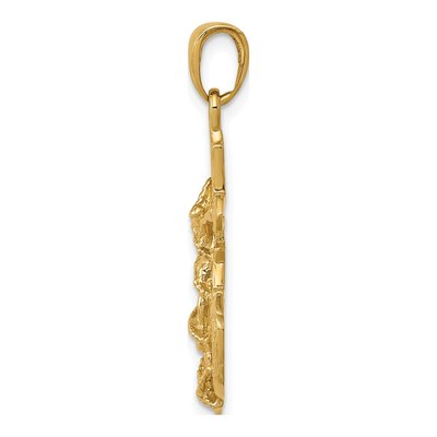 10K Yellow Gold Mariners Crucifix Rope Pendant – view 3