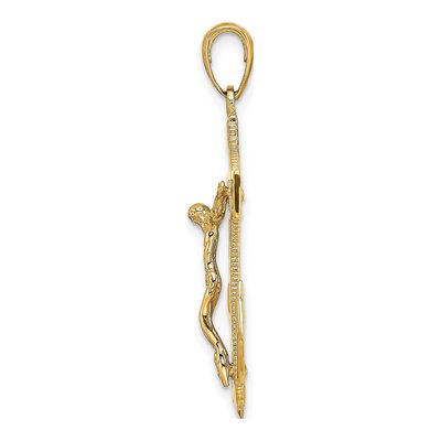 10K Yellow Gold Mariners Crucifix Pendant – view 2