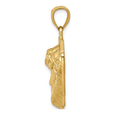 10K Yellow Gold Jesus Head Pendant – view 3