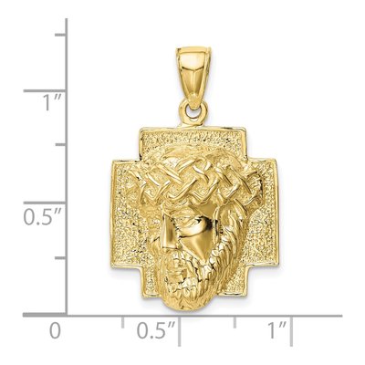 10K Yellow Gold Jesus Head Pendant – view 4