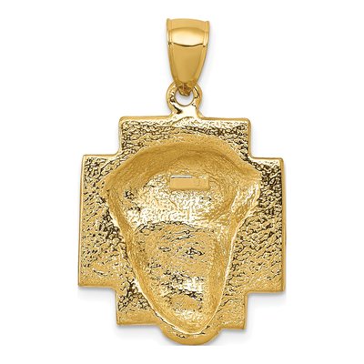 10K Yellow Gold Jesus Head Pendant – view 5