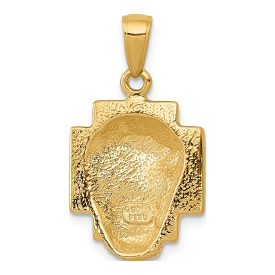 10K Yellow Gold Jesus Head Crown of Thorns Pendant – view 5