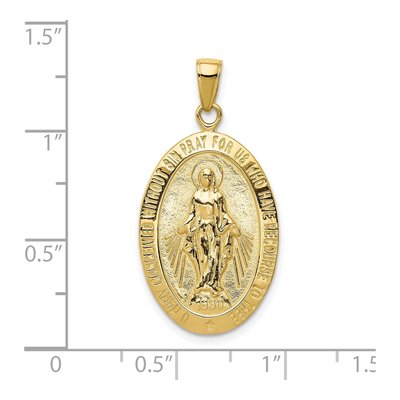 10K Yellow Gold Oval Miraculous Medal Pendant – view 4