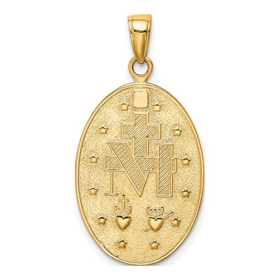 10K Yellow Gold Oval Miraculous Medal Pendant – view 5