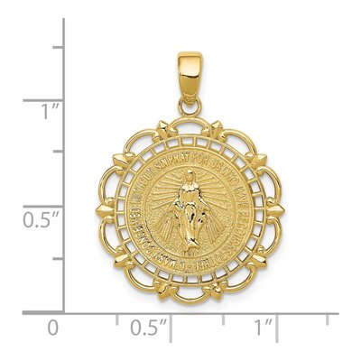 10K Yellow Gold Miraculous Medal Pendant – view 4