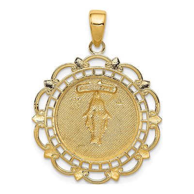 10K Yellow Gold Miraculous Medal Pendant – view 5