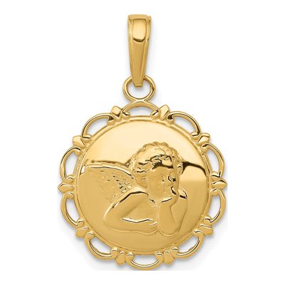 10K Yellow Gold Angel Cherub Pendant