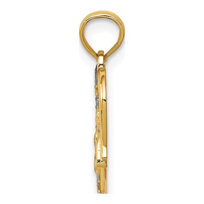 10K Yellow Gold Angel Heart Pendant – view 3