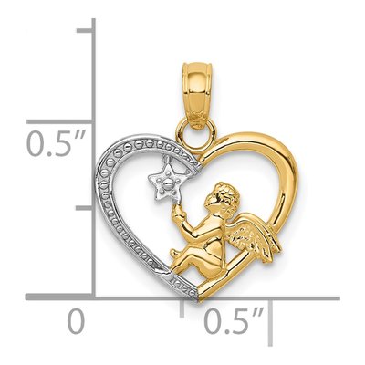 10K Yellow Gold Angel Heart Pendant – view 4