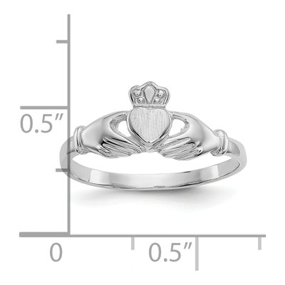 10K White Gold Claddagh Ring – view 3