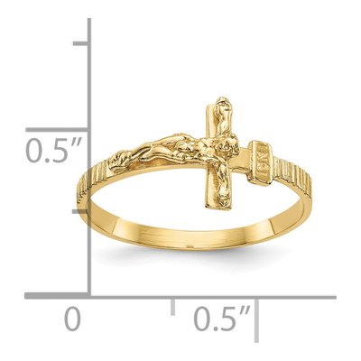 10K Yellow Gold Crucifix Ring – view 4