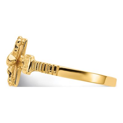 10K Yellow Gold Crucifix Ring – view 5