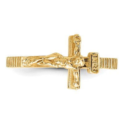 10K Yellow Gold Crucifix Ring – view 6