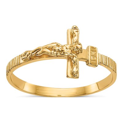 10K Yellow Gold Crucifix Ring