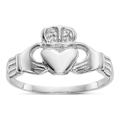 10K White Gold Claddagh Ring
