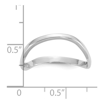 10K White Gold Wave Thumb Ring – view 3