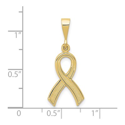 10K Yellow Gold Awareness Ribbon Pendant – view 4
