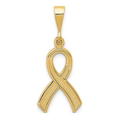 10K Yellow Gold Awareness Ribbon Pendant