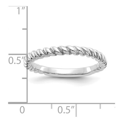 10K White Gold 3mm Twisted Wedding Band – view 2