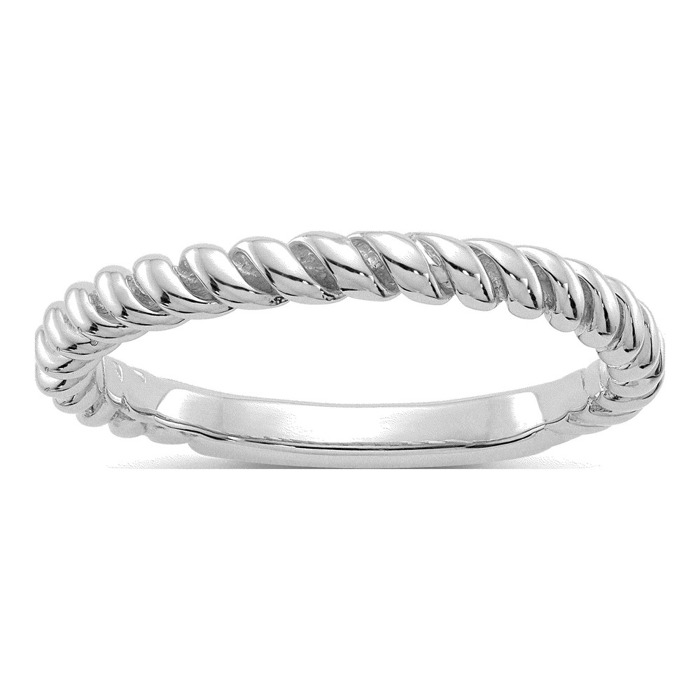 10K White Gold 3mm Twisted Wedding Band