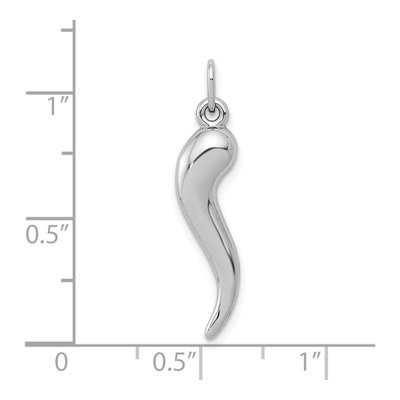 10K White Gold 3-D Horn Pendant – view 3
