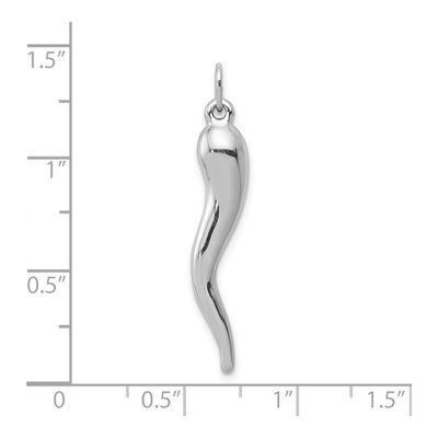 10K White Gold 3-D Horn Pendant – view 3
