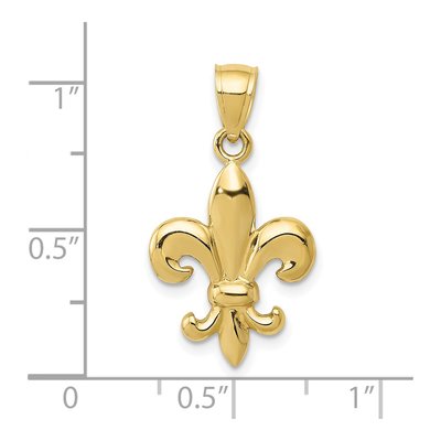 10K Yellow Gold Fleur de Lis Pendant – view 4