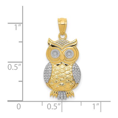 10K Yellow Gold Owl Pendant – view 4