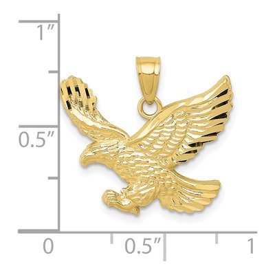 10K Yellow Gold Diamond-Cut Eagle Pendant – view 4