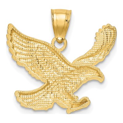 10K Yellow Gold Diamond-Cut Eagle Pendant – view 5