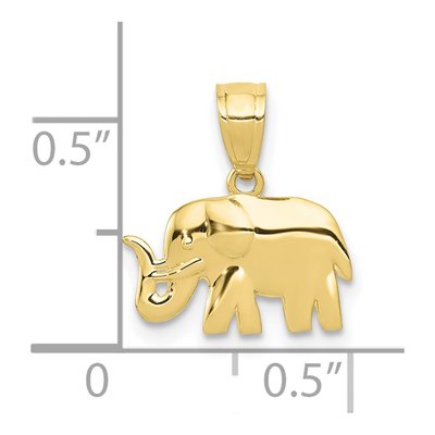 10K Yellow Gold Elephant Pendant – view 4