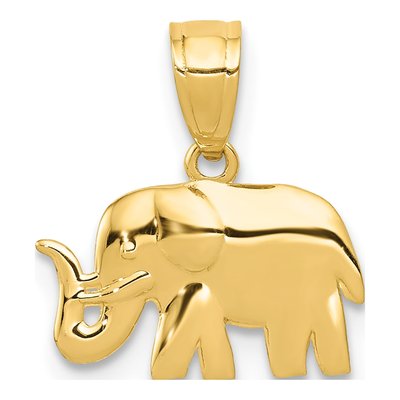 10K Yellow Gold Elephant Pendant