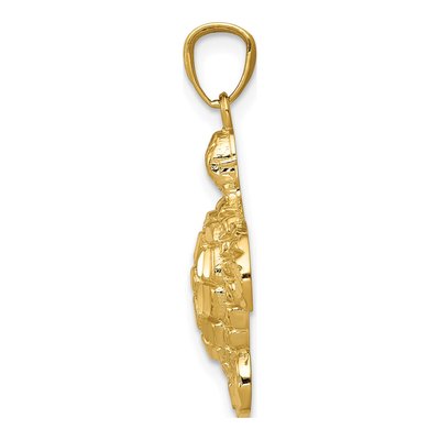 10K Yellow Gold Sea Turtle Pendant – view 3