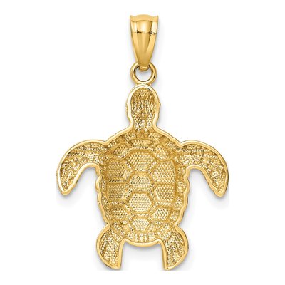 10K Yellow Gold Sea Turtle Pendant – view 5
