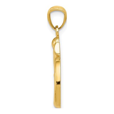 10K Yellow Gold Om Symbol Pendant – view 3