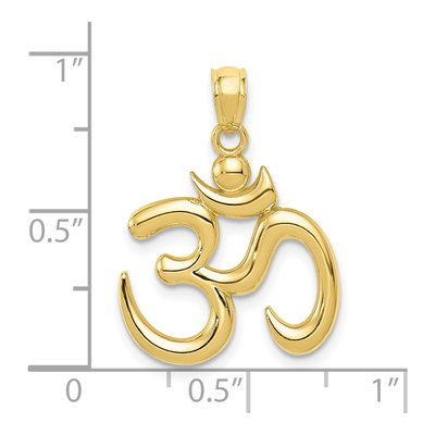 10K Yellow Gold Om Symbol Pendant – view 4