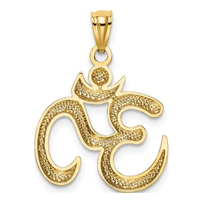 10K Yellow Gold Om Symbol Pendant – view 5
