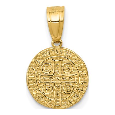 10K Yellow Gold San Benito Round Pendant – view 4