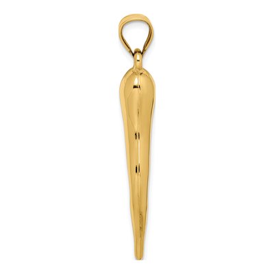 10K Yellow Gold X-Large Hollow Horn Pendant – view 3