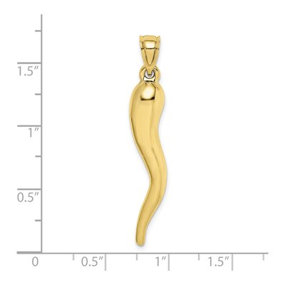 10K Yellow Gold X-Large Hollow Horn Pendant – view 4