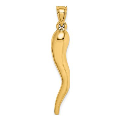 10K Yellow Gold X-Large Hollow Horn Pendant