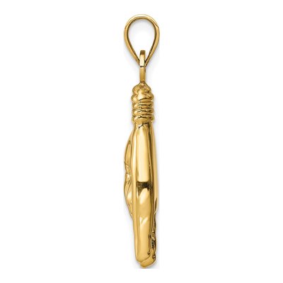 10K Yellow Gold Rock on Hand Sign Pendant – view 3