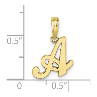 10K Yellow Gold Script Initial A Charm – view 4