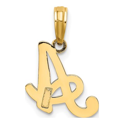 10K Yellow Gold Script Initial A Charm – view 5