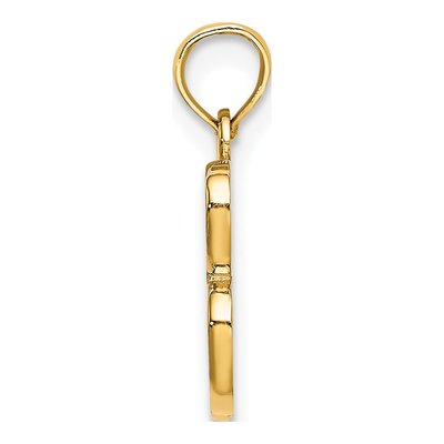 10K Yellow Gold Script Initial B Pendant – view 3